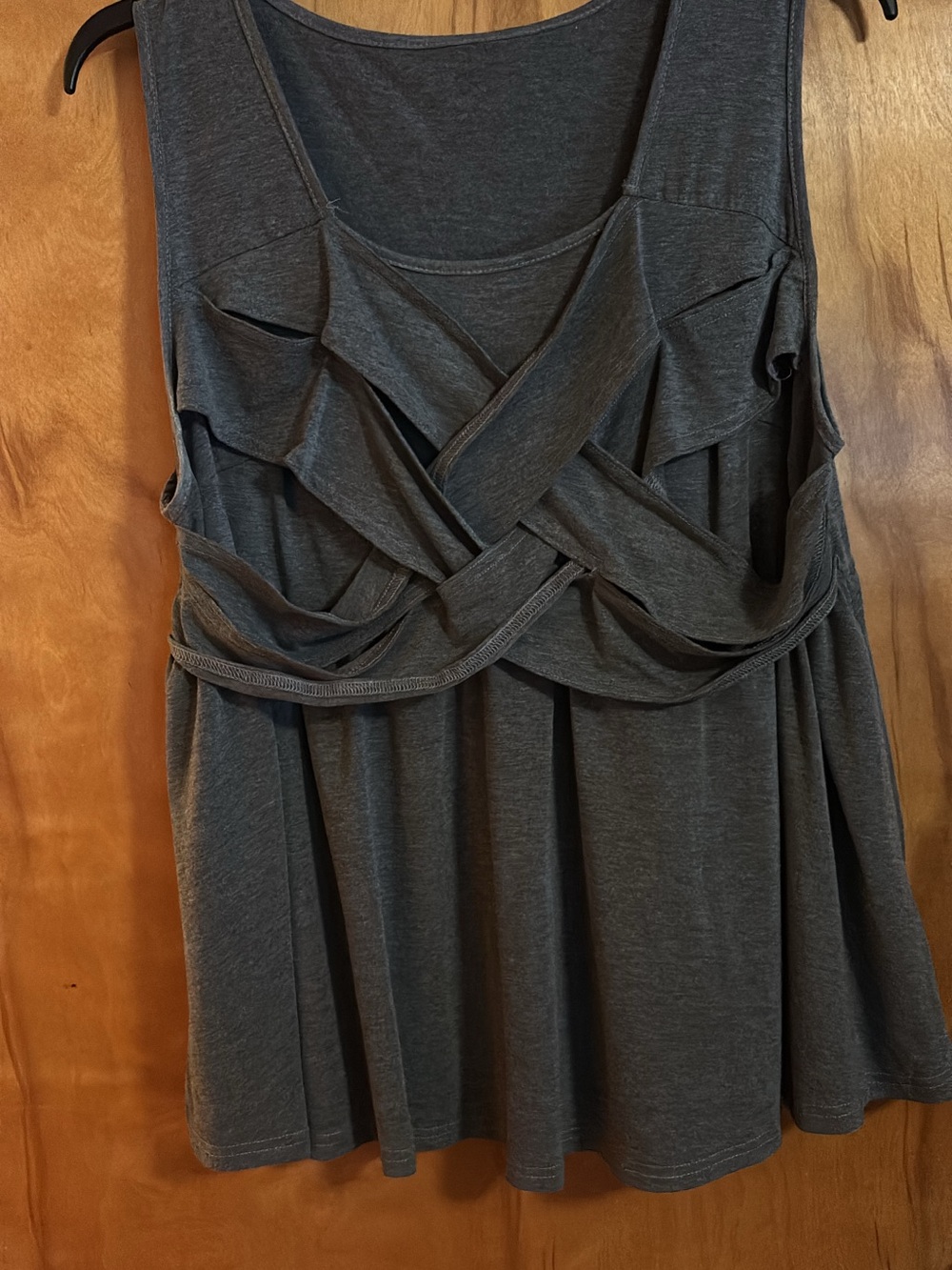 SHEIN Dark Gray Sleeveless Twist-Front Tank Top